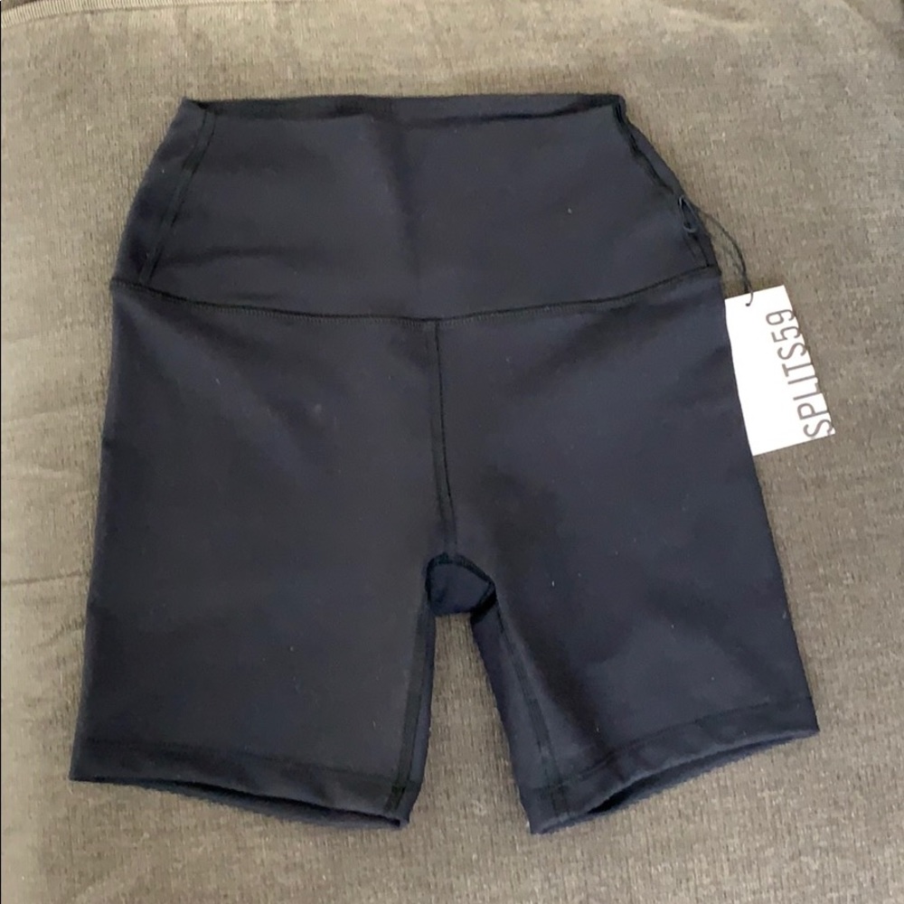 Splits59 Bardot black biker shorts
